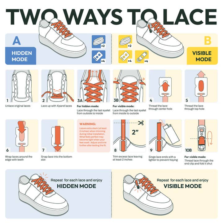 Xpand Laces – wholesale Skosnören - Unisex – Elastiska platta skosnören utan knytning | Inget mer knytande | En storlek