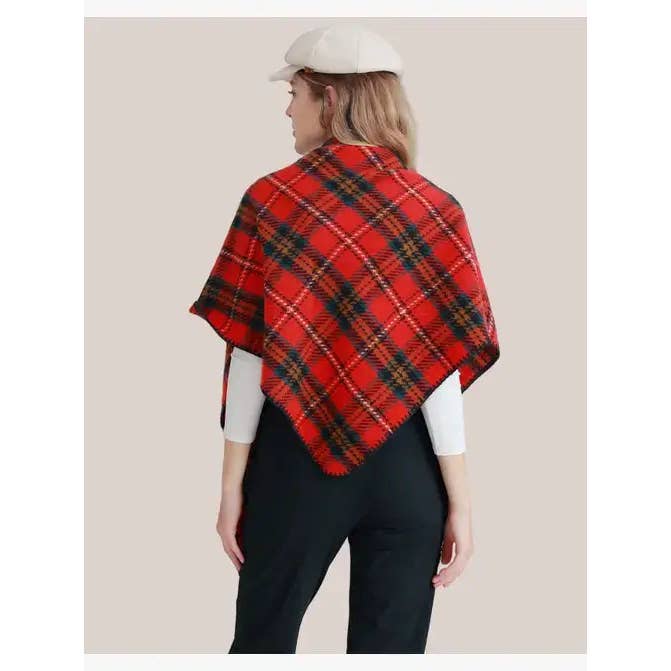 JC Sunny Fashion - Vente Écharpe – femme - Écharpe à carreaux triangulaire JC0235064