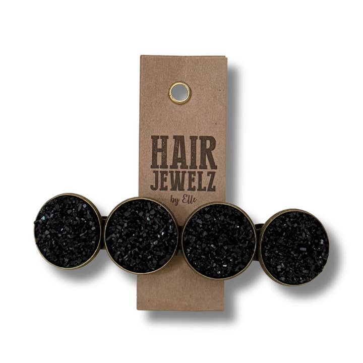 Colourclip XL "Éclat Pailleté Noir" pour la vente par Hairjewelz by Elle