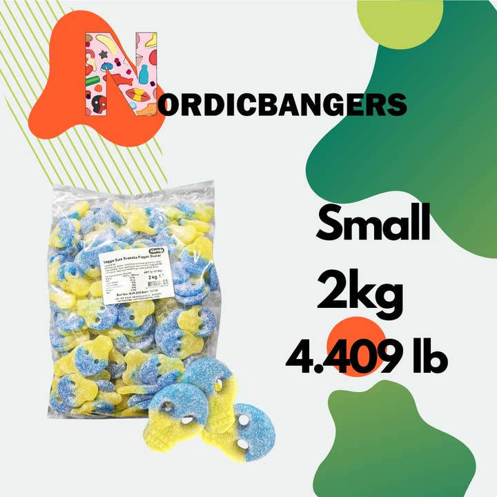 Nordicbangers - Swedish Candy - Wholesale Gummy - Swedish sour skull - 2kg / 4.409 lbs
