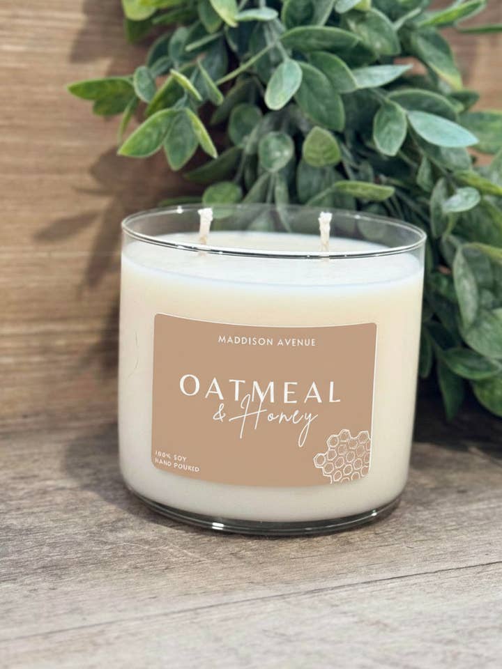 Oatmeal & Honey Soy Candle | Hand-Poured Comfort Candle for wholesale by Maddison Avenue Candles Company