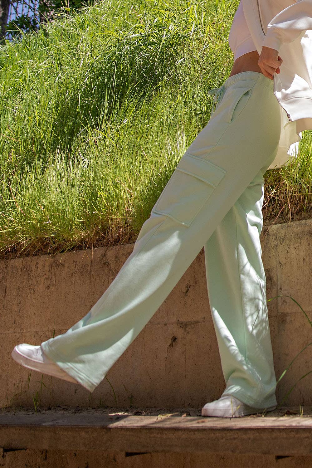 Rae Mode - Wholesale Pants - Women's - FRENCH TERRY STRAIGHT CARGO SWEATPANT1