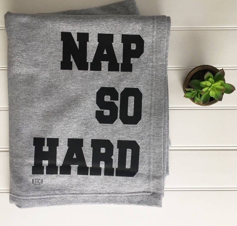 Perfect Day Print Co - Wholesale Throw Blanket - Nap So Hard Sweatshirt Throw Blanket1