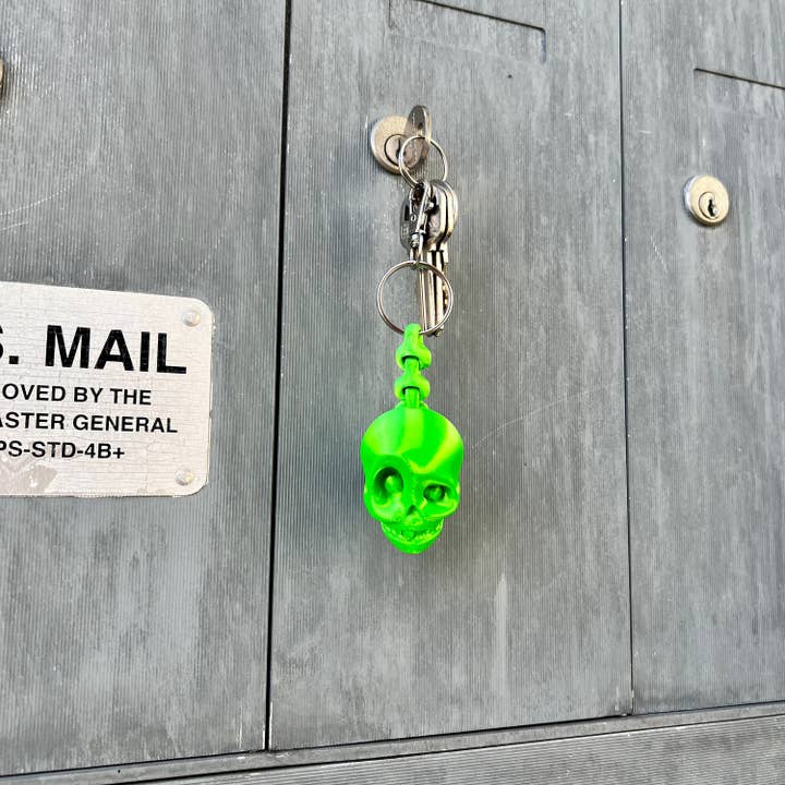 NumanPrints – wholesale Nyckelring - Unisex – Skull KeyChain Flexi Spine 3D-tryckt tryck med4