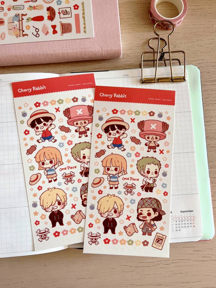 One Piece Sticker Sheet for wholesale by Cherry Rabbit