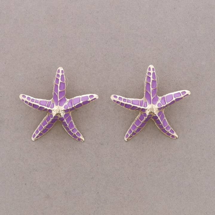 Sonata – wholesale Snap-smycken – Örhängen i emalj med sjöstjärnemotiv4