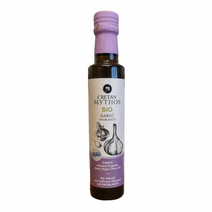 Olive oil extra virgin, 250ml with garlic EKO for wholesale by Vasilis och Sigrid