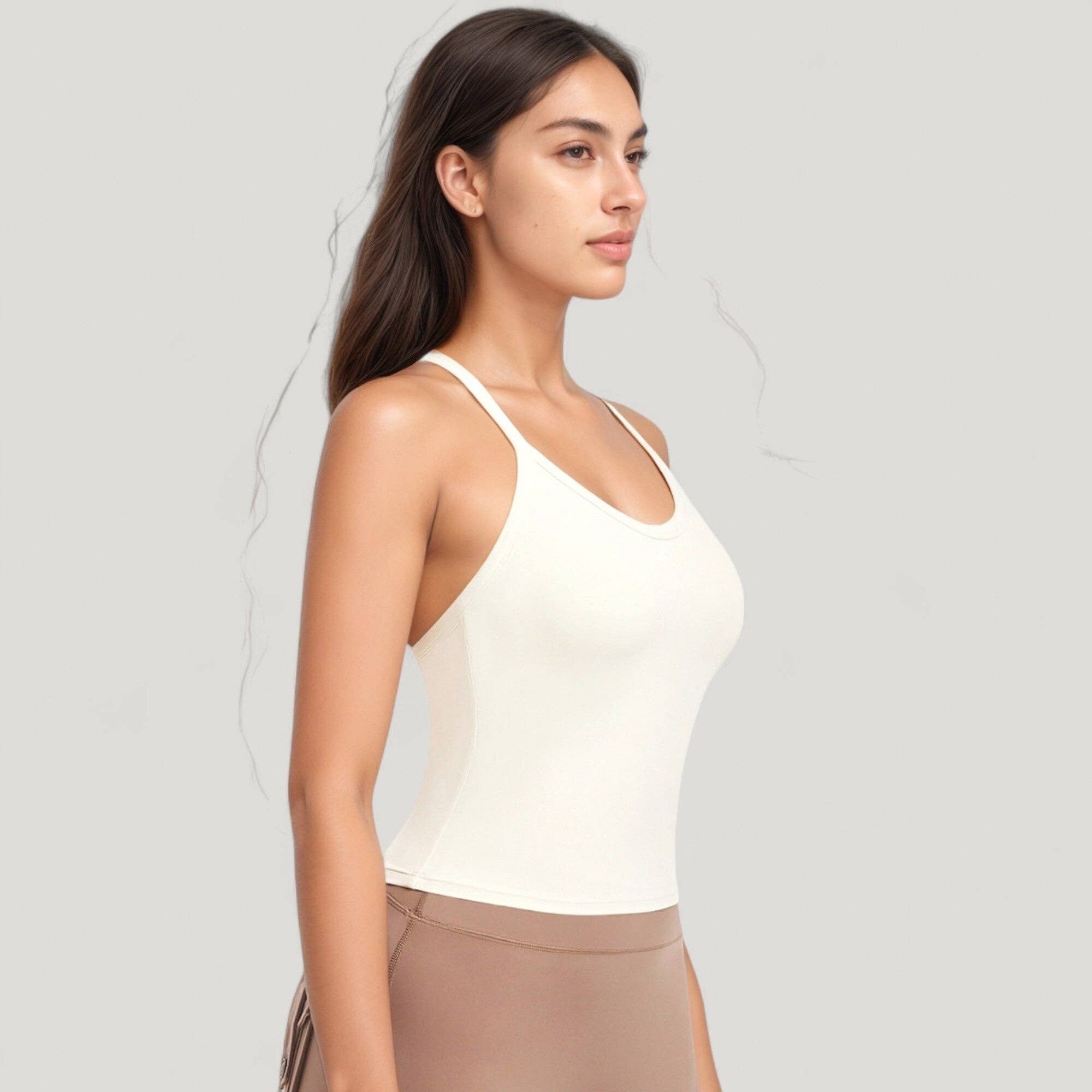 Active by Anna-Kaci - Wholesale Athletic Top - Women's - Strappy Crisscross Back Athletic Tank Top with Built-In Shel4