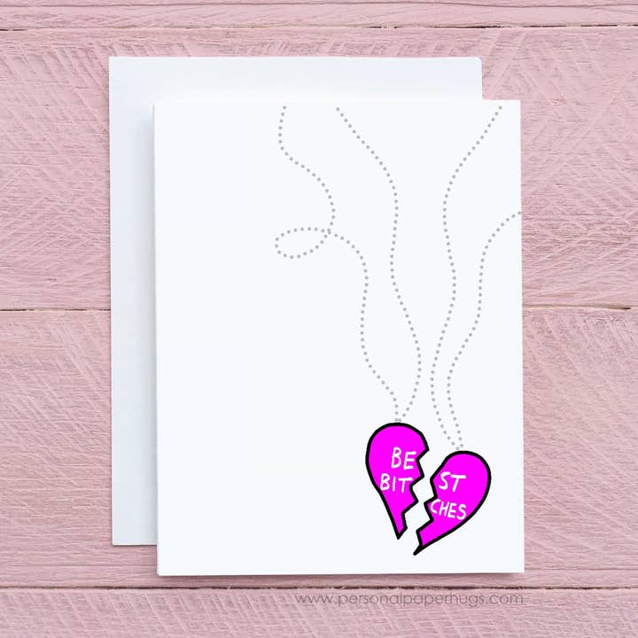 Carte d'amitié mignonne drôle Best Friends Best Bitches pour un ami pour la vente par Personal Paper Hugs