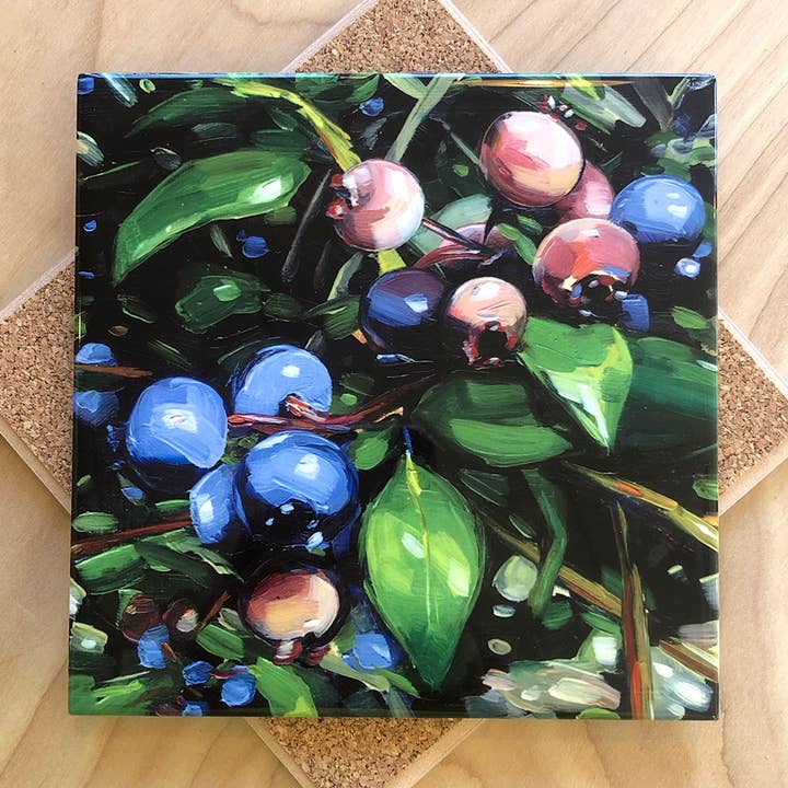 Blueberry Bush Trivet for wholesale by Art by Alyssa