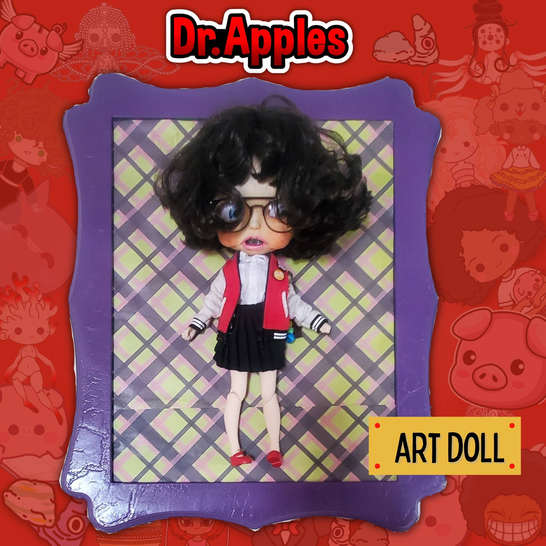 Dr. Apples, LLC - Wholesale Doll – Kids - 75 Apples Art (#28) - Rare! Neo Blythe Fashion Doll Super Fan Braces Baby Ooak- Weird Gift Custom Oddities