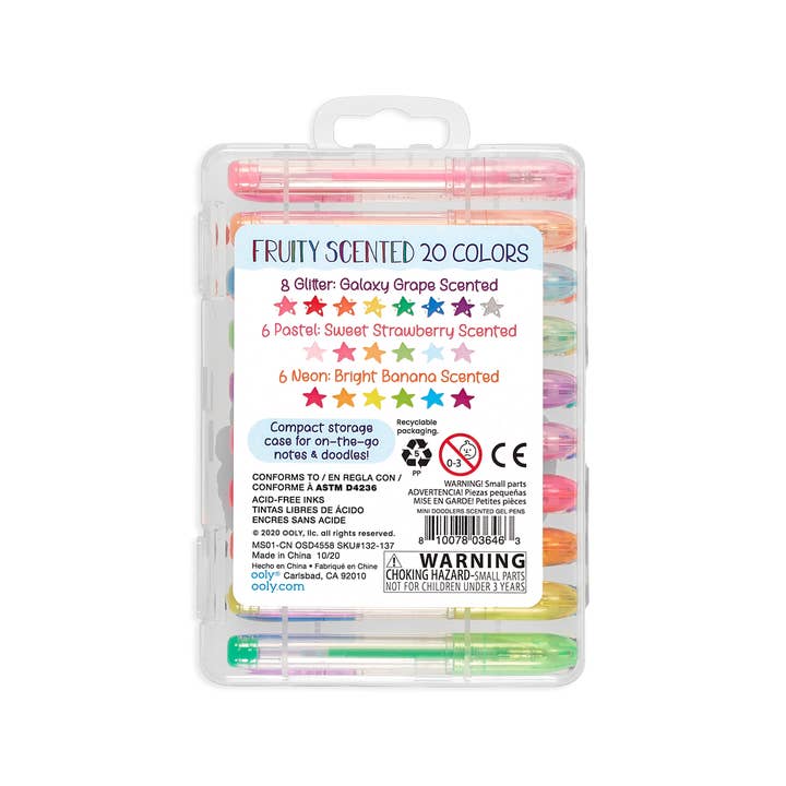 OOLY - Wholesale Pen - Mini Doodlers Fruity Scented Gel Pens - Set of 20