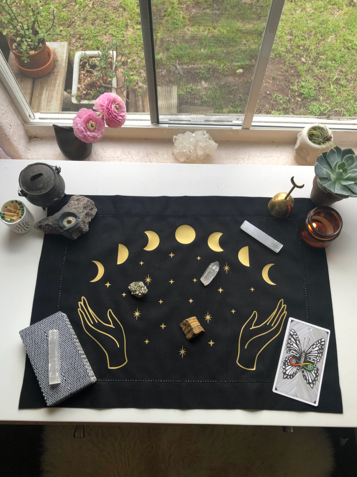 Wishcraft Goods – wholesale Tapestry/textile – Mystic Moon Phases Altar Cloth3