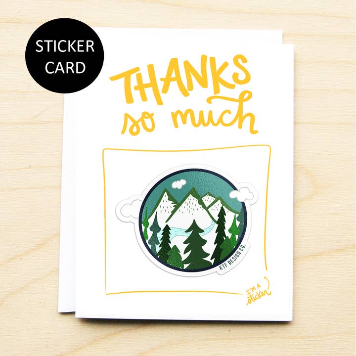Thanks so Much Sticker Card for wholesale by KTF Design Co.