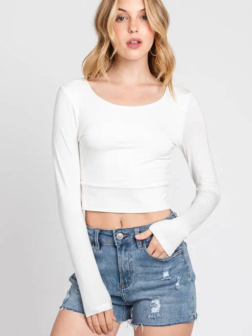 Double Layered Crop Top - T31155 for wholesale by Final Touch