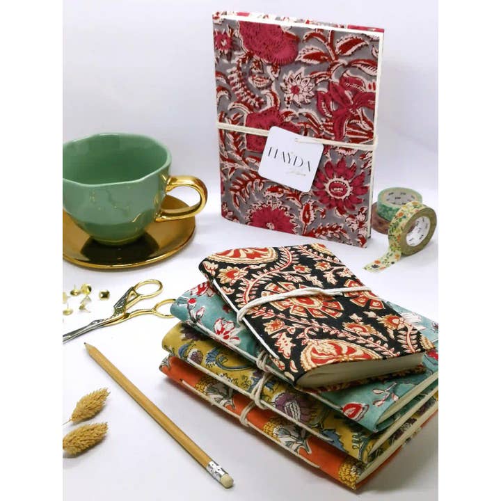Nayda Diaries – wholesale Anteckningsblock – Indisk blocktryck grön anteckningsbok