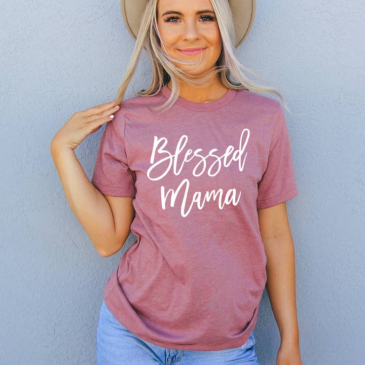Zoe Creative Co - Wholesale Screen Printed T-Shirt - Women's - Blessed Mama Shirt Mom Life T-Shirt Mother's Day Mommy Tee7