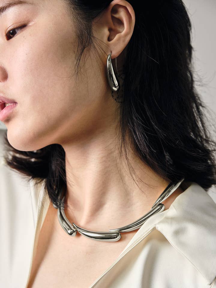 Collier Vesper Silver Party Statement pour la vente par Ounce