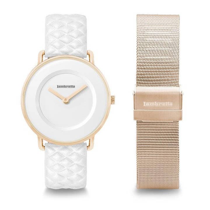 Ensemble duo matelassé Mia 34 Rosegold blanc+maille pour la vente par Lambretta Watches