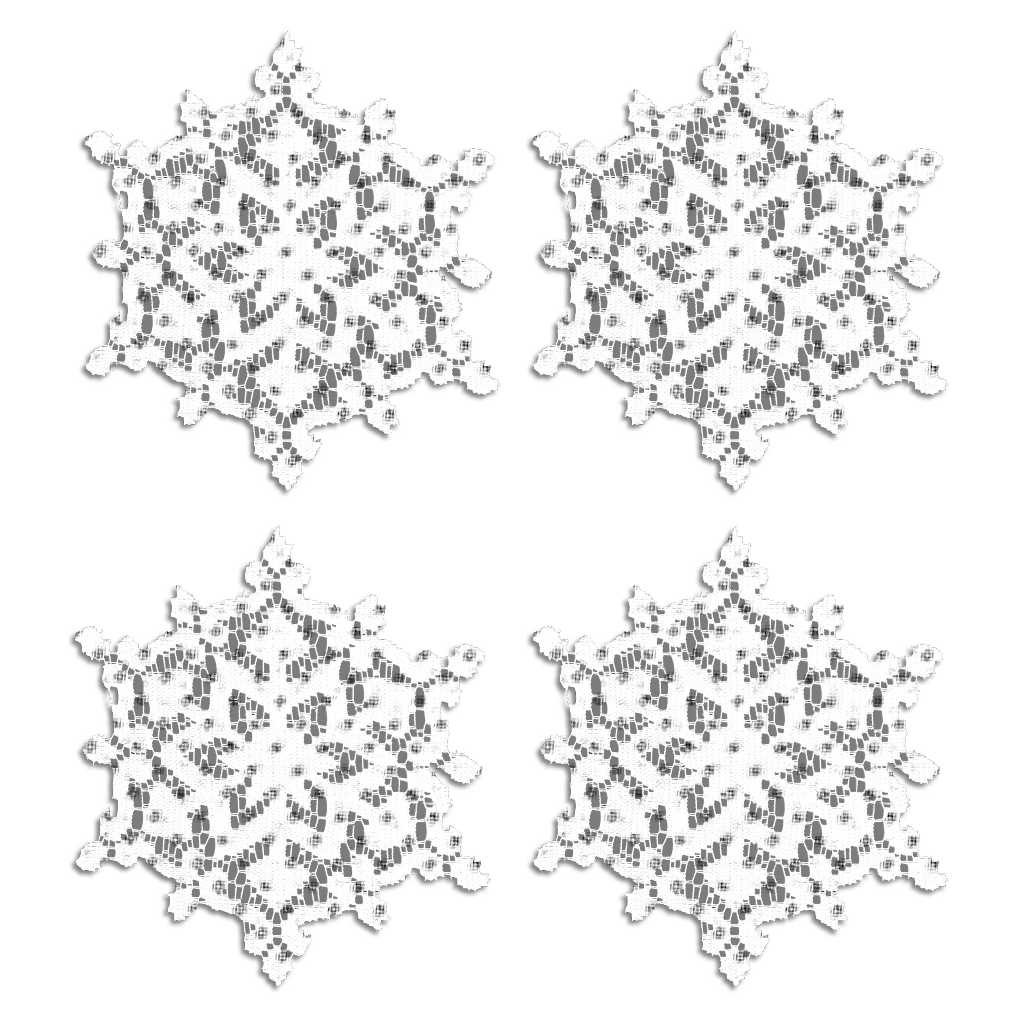 Heritage Lace - Wholesale Doily - Glisten 6 in Round White Lace Doily Set of 4 1