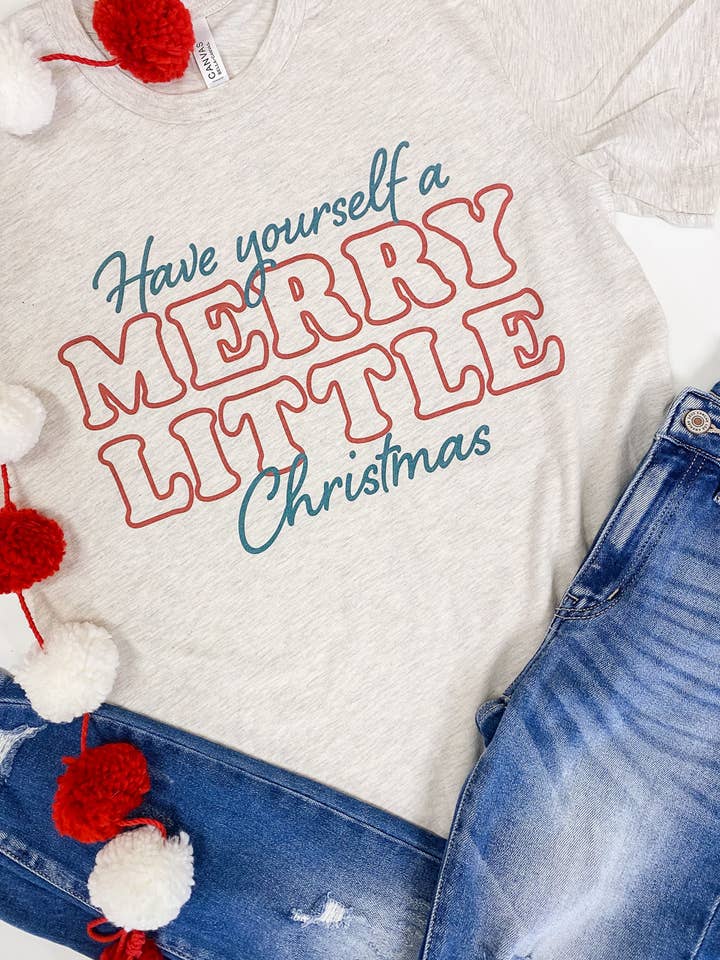 Spirit+Tribe - Vente T-shirt sérigraphié – femme - T-SHIRT MERRY LITTLE CHRISTMAS