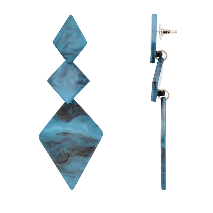 AMORINO SRL - Wholesale Dangle Earrings - RHOMBUS DANGLE EARRINGS IN ACRYLIC - FT2460A4851