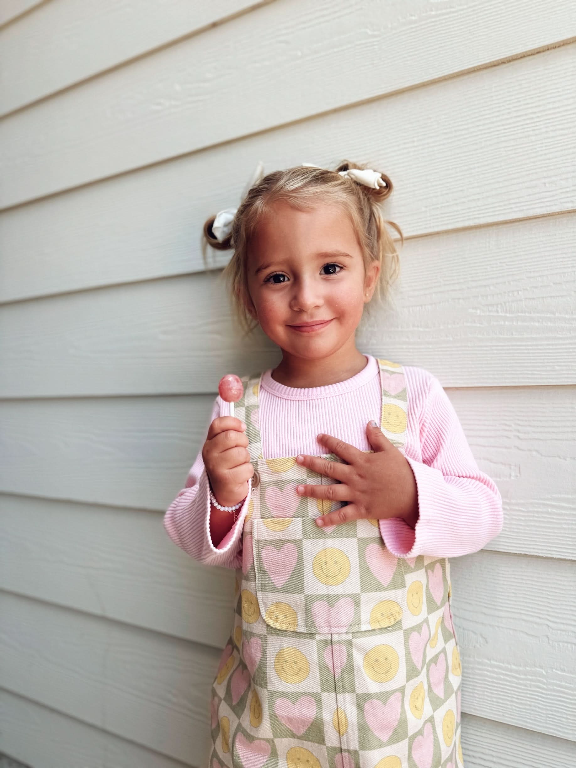 At Noon - Wholesale Overalls - Kids - [At Noon Original Design] Toddler Kangaroo Pocket Printed Denim Skirtall (6m-8y)- 2Colors3