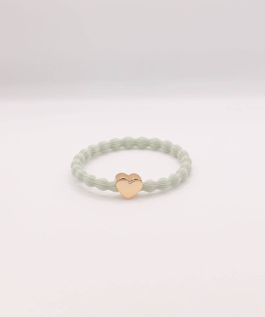 Last True Angel - Wholesale Hair Tie - Wave Hair Tie with Gold Heart Charm (Various Colours)2