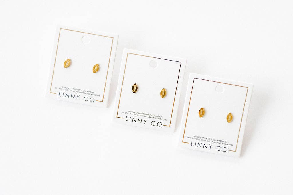 LINNY CO - Wholesale Stud/Post Earrings - Screwback Stud Earrings - Football17