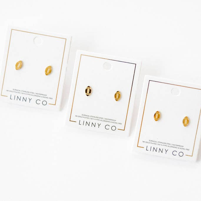 LINNY CO - Wholesale Stud/Post Earrings - Screwback Stud Earrings - Football17