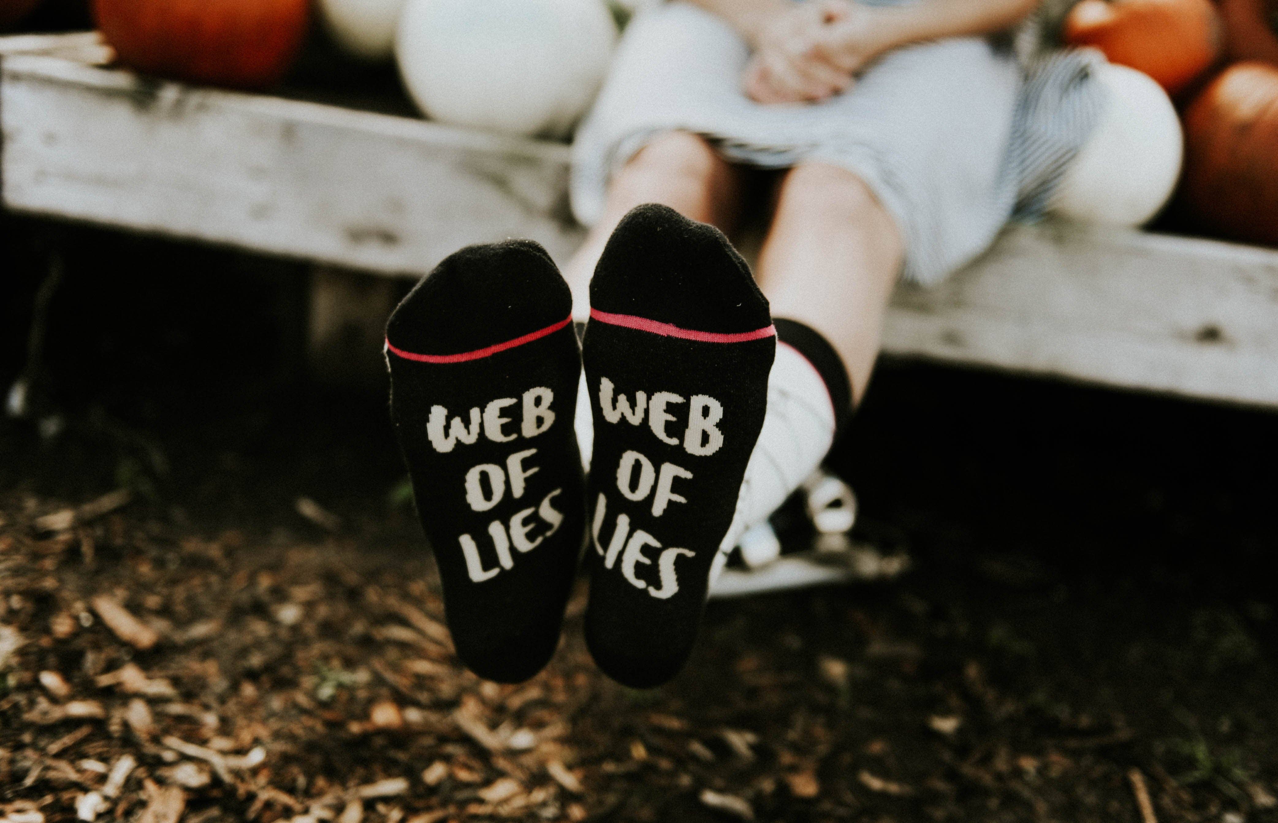 Woven Pear - Wholesale Socks - Unisex - Crew Socks, Web of Lies1