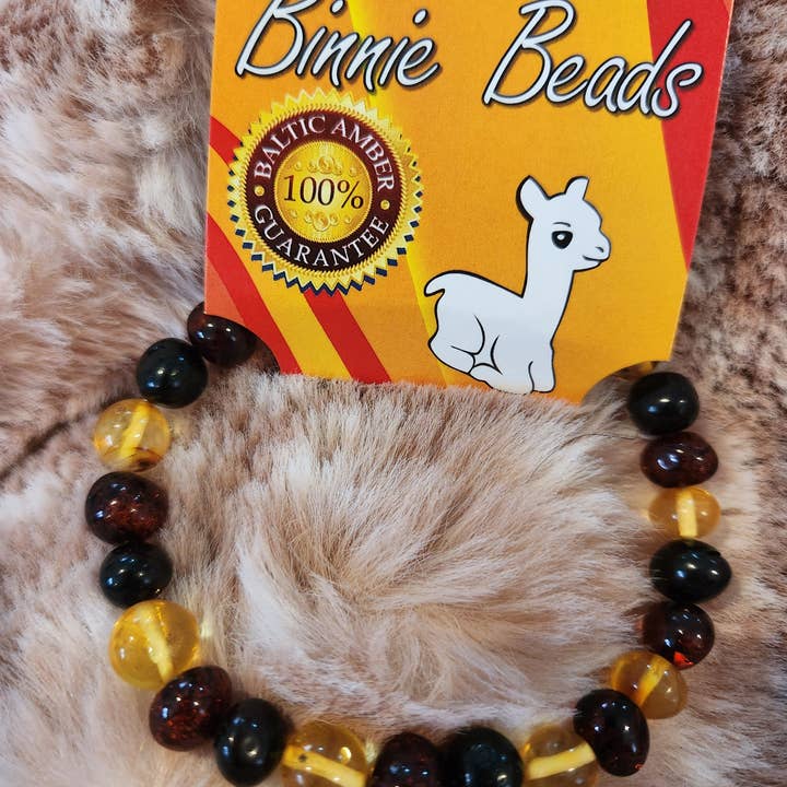 Adults Amber bracelet - Mix for wholesale by Binnie Baby