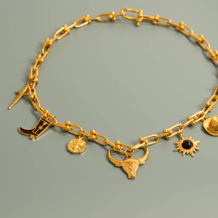 WJW - Wholesale Individual Charm/Pendant - 18K Gold PVD Stainless Steel Dagger Charm2