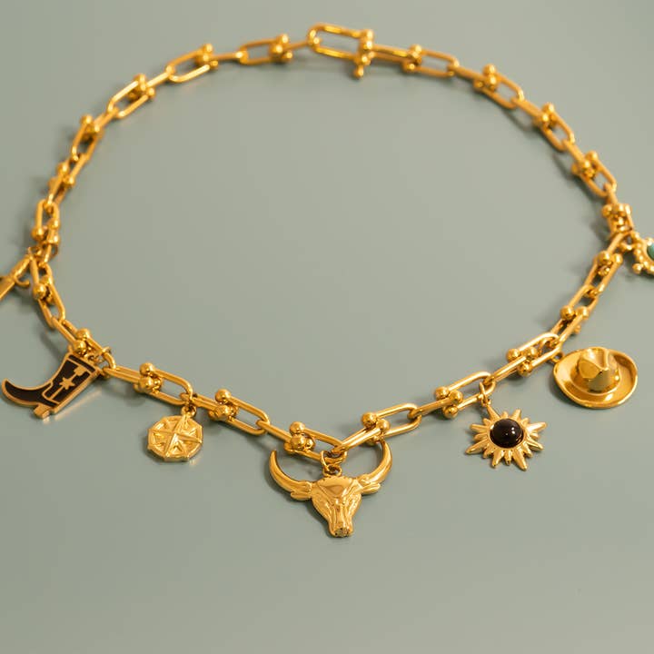 WJW - Vendita all'ingrosso Ciondolo/pendente - Ciondolo a forma di toro in acciaio inossidabile PVD oro 18 carati6