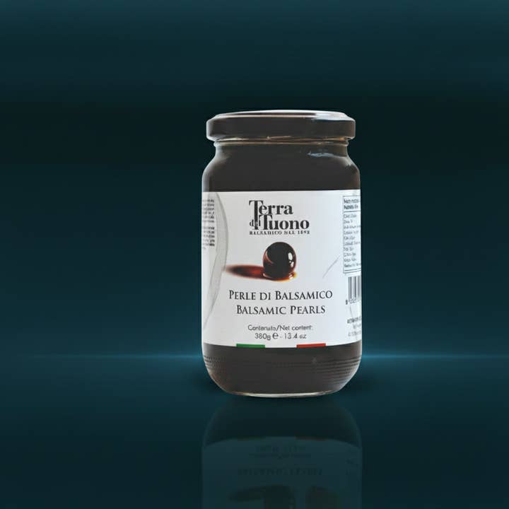 Perles à l'"Aceto Balsamico di Modena I.G.P" Pot 380g pour la vente par Acetaia Terra del Tuono Soc. Agr. SRL