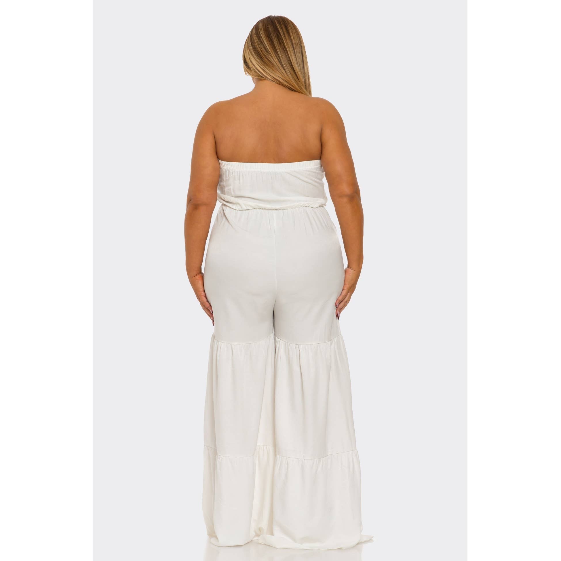 FashionShowcase - Wholesale Jumpsuit - Women's - PLUS -JUMPSUIT RUFFLE HEM7