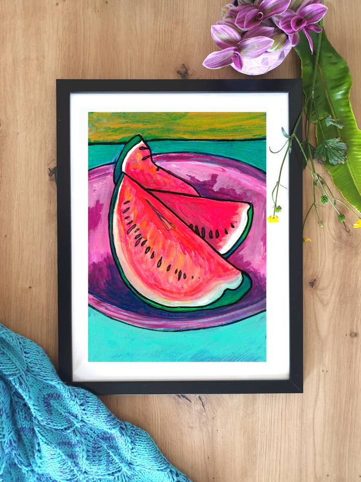 Watermelon - Art Print for wholesale by Plant Based Paintings