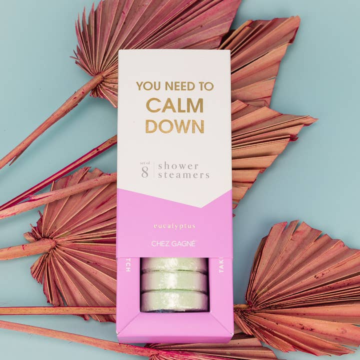 Chez Gagné - Wholesale Shower Steamer/Bomb - You Need To Calm Down - Aromatherapy Shower Steamers - Eucalyptus - Set of 81