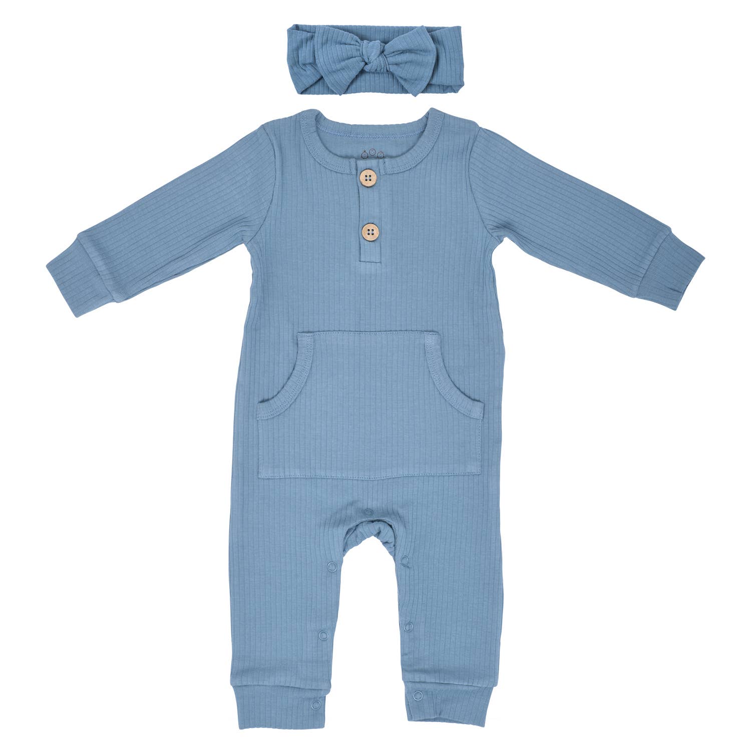 Three Little Tots - Wholesale Jumpsuit - Baby - Baby Ribbed Playsuit with Pockets and Bow22