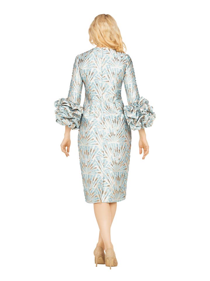 Giovanna - Wholesale Dress - Women's - Brocade Shift Drs w/ Exaggerated Balloon Cuffs