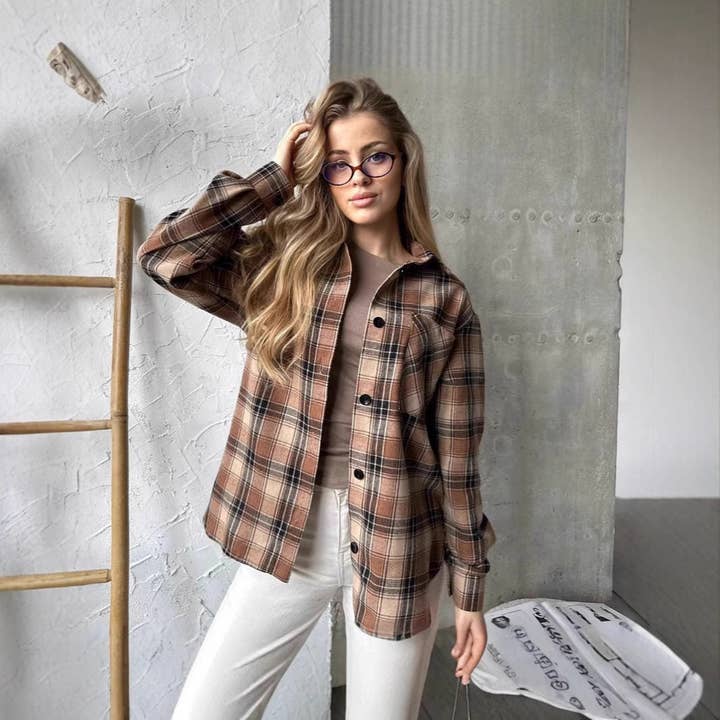 Geruite overhemdjas voor wholesale door kycozy