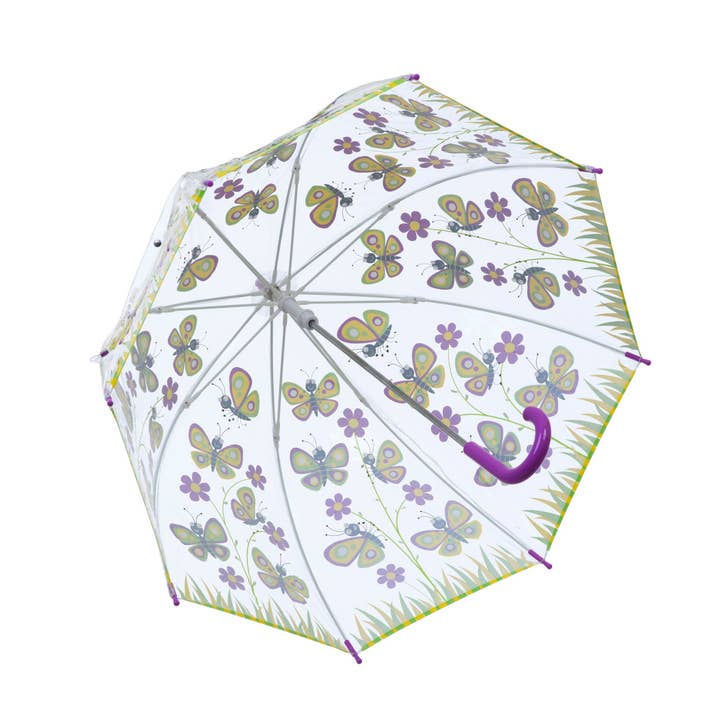 Viola Ombrello in PVC a forma di farfalla per bambini di Bugzz in vendita all'ingrosso su Faire2