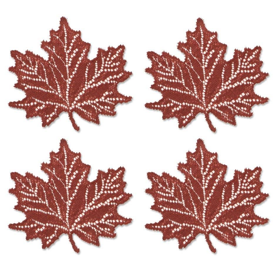 Heritage Lace - Wholesale Doily - Maple Leaf 7x8 Dark Paprika Lace Doily Set of 41