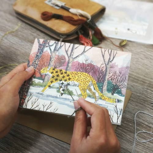 Kit de tarjeta de felicitación de leopardo Embroi para venta al por mayor de Plant a Bloomer