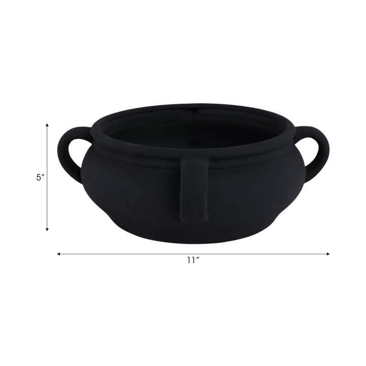 Sagebrook Home - Wholesale Decorative Plate/Dish/Bowl - 11 in. Black Textured Bowl with Handles