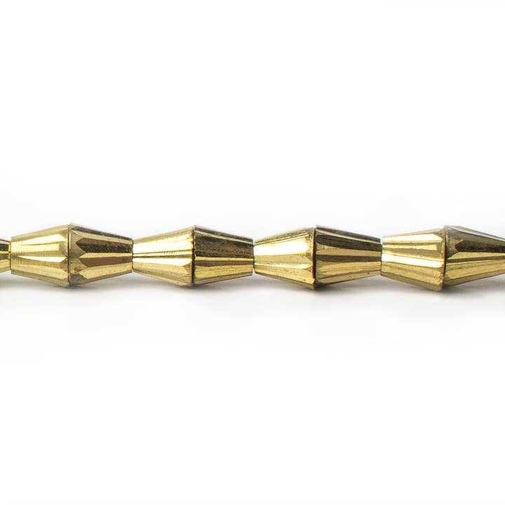 5mm Brass Fluted Cone Beads 8 inch 40 beads for wholesale by The Bead Traders