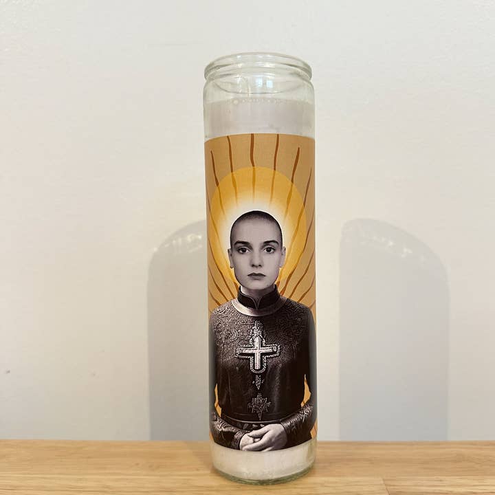 Sinead O'Connor Prayer Candle for wholesale by Flaming Feminist