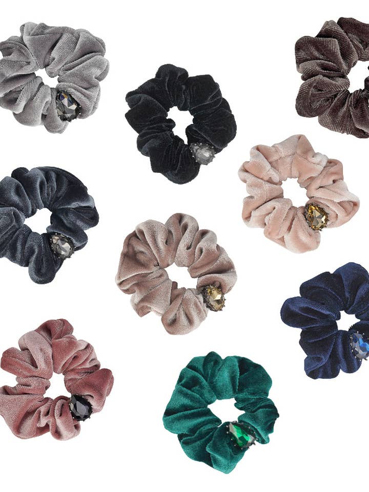 PEAR SHAPE CRYSTAL SCRUNCHIE for wholesale by LIMLIM