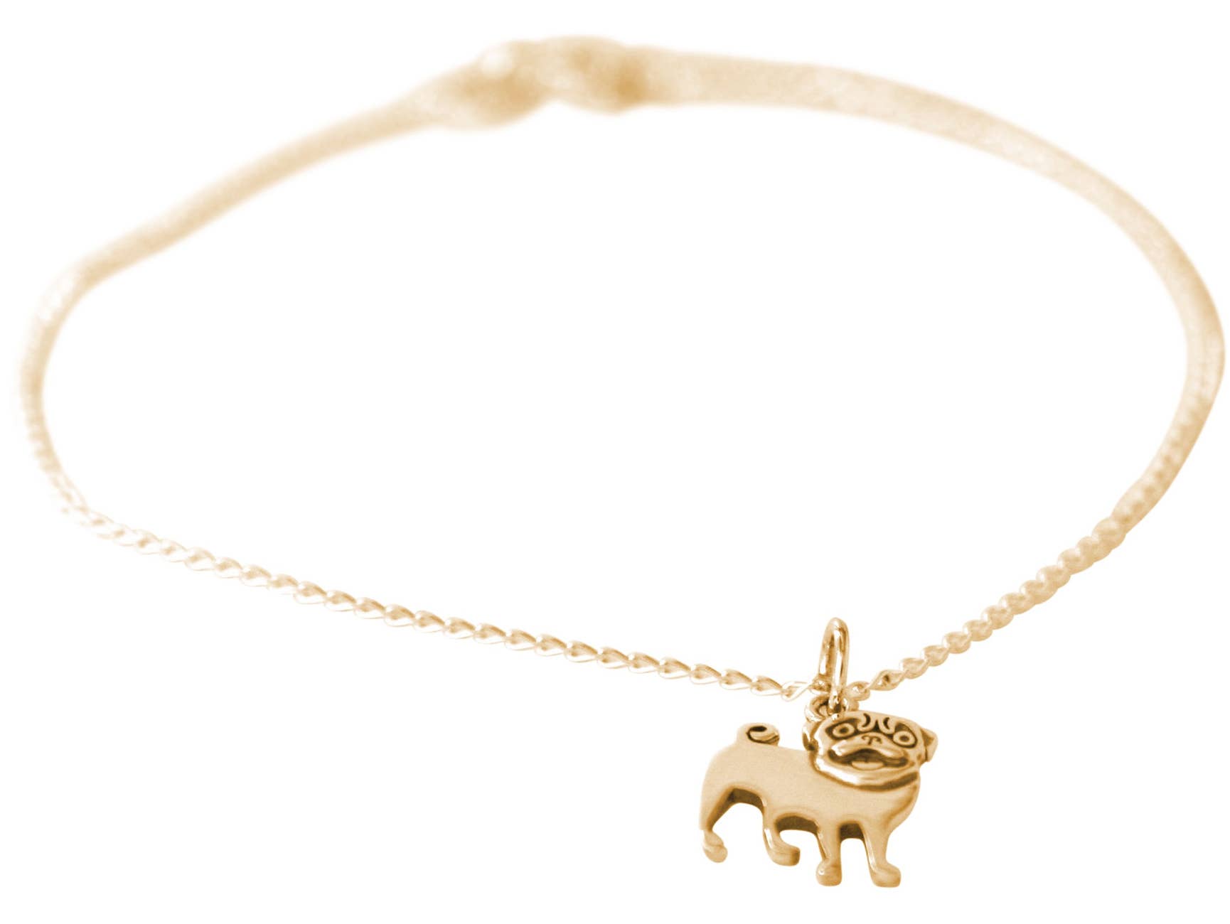 REMOVED BRAND – Pulseira com pendente por atacado – Pulseira com pingente Gemshine Pug Dog banhada a ouro prata 9255