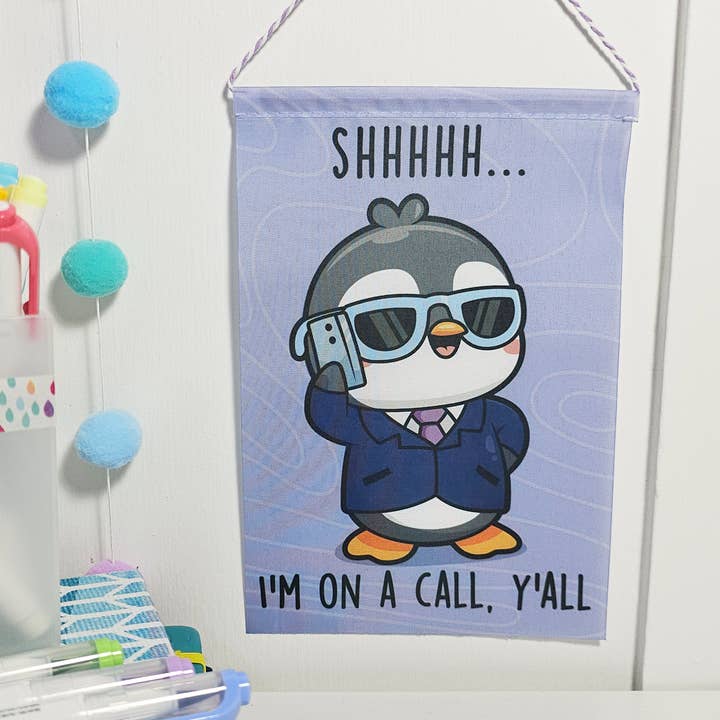 Penguin Phone Call Mini Banner for wholesale by FunUsual Suspects